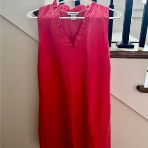 Red Sleeveless V-Neck Dress